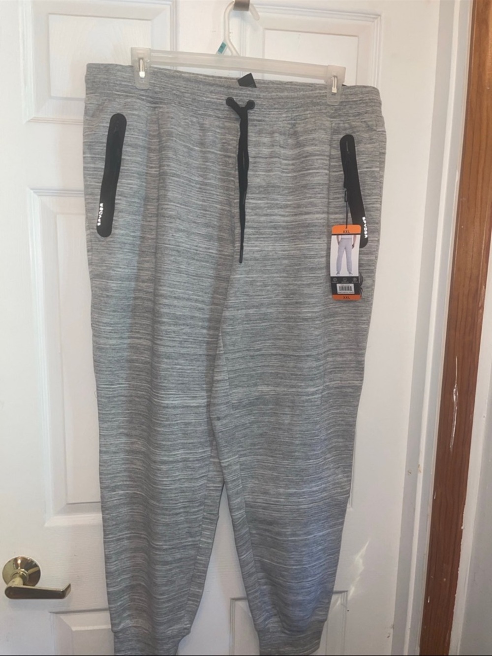 Men's Grey Heather Jogger Pants with Black Trim